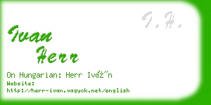 ivan herr business card